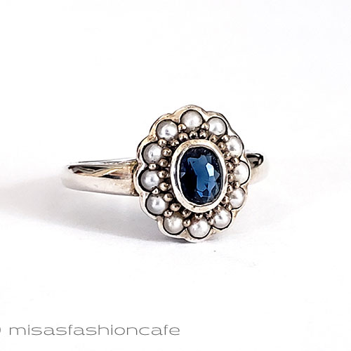 （画像用） 真珠　サファイア　指輪 スターリングシルバー銀