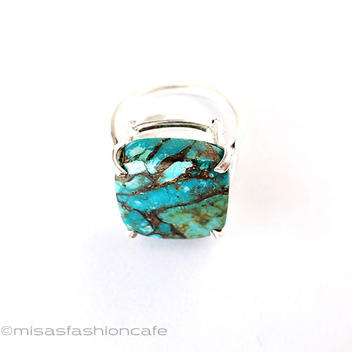 （画像用） ターコイズ天然石リング スターリングシルバー指輪