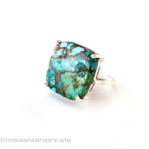 （画像用） ターコイズ天然石リング スターリングシルバー指輪