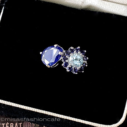 （画像用） 天然石サファイア花リング スターリングシルバー指輪