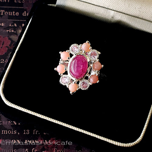 （画像用） 天然石ルビー・オパール スターリングシルバー指輪