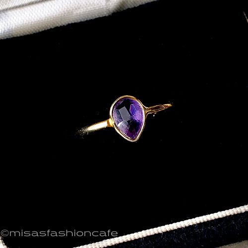 （画像用） アンティークジュエリー 天然石アメジスト　指輪