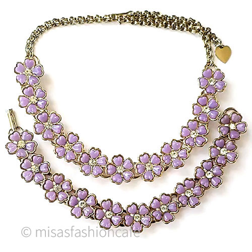 ヴィンテージアクセサリー パープルのお花　セット - ウインドウを閉じる