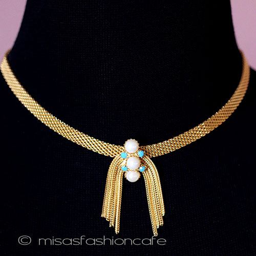 （画像用） パール＆ターコイズ メタルフリンジ　セット