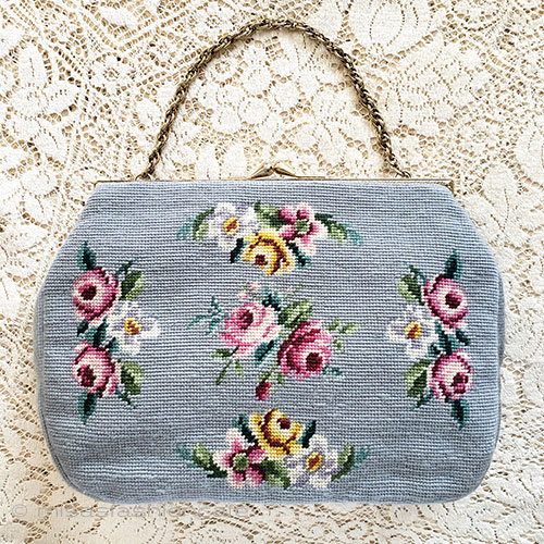 ヴィンテージバッグ（大） プチポアンお花刺繍 - ウインドウを閉じる
