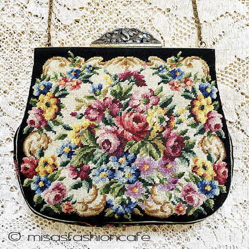 アンティークバッグ　刺繍 オーストリア製　プチポアン - ウインドウを閉じる
