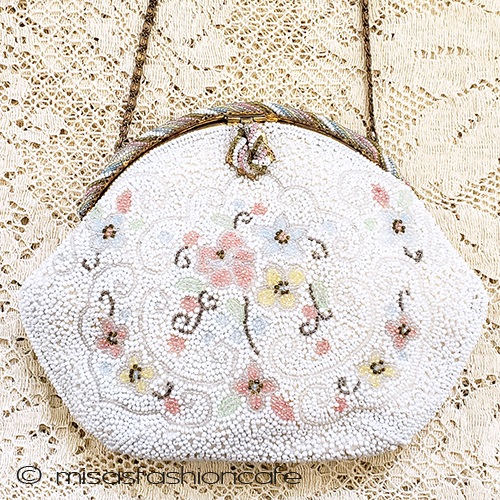 ヴィンテージ　バッグ　 フランス製ビーズ総刺繍 - ウインドウを閉じる