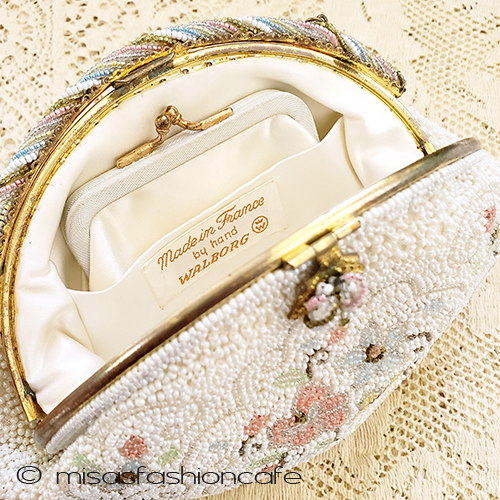 （画像用） ヴィンテージ　バッグ　 フランス製ビーズ総刺繍