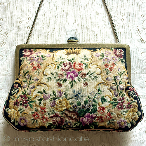 アンティークバッグ プチポアン花総刺繍 - ウインドウを閉じる