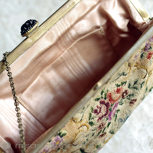 （画像用） アンティークバッグ プチポアン花総刺繍