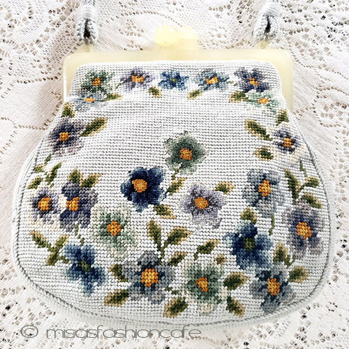 ビンテージバッグ　花刺繍 プチポアン　セルロイド - ウインドウを閉じる