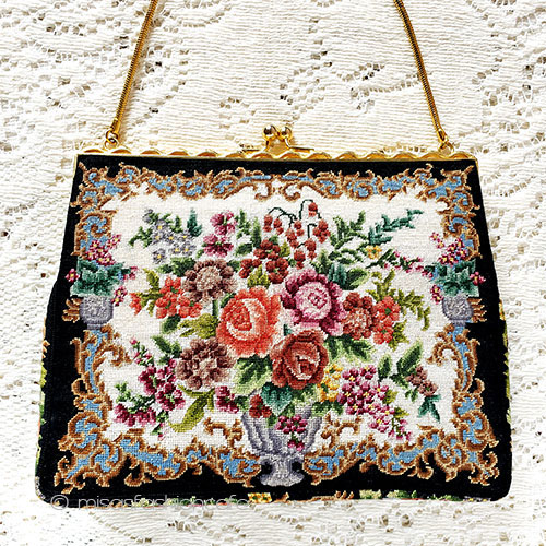 アンティークバッグ 総刺繍お花プチポアン - ウインドウを閉じる