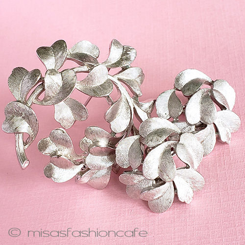 （画像用） Trifari　 トリファリ シルバーの葉　セット