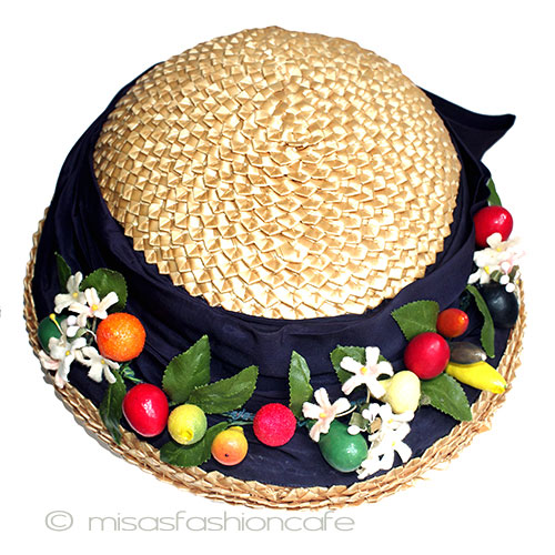 （画像用） ヴィンテージ　ハット フルーツ＆リボン大