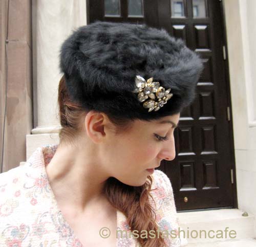 （画像用） ヴィンテージ　ハット ラインストーン