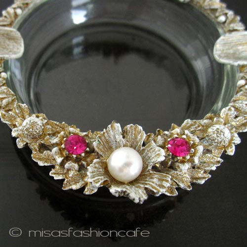 （画像用） アンティーク　雑貨・小物 パールRS花・ガラスボール