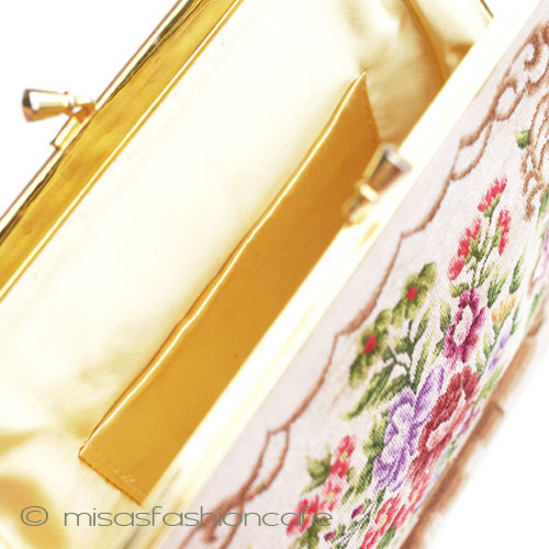 （画像用） ヴィンテージ　バッグ MOパール　花プチポアン