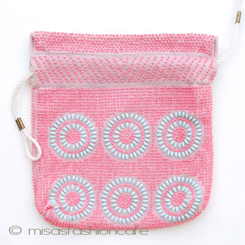 （画像用） ヴィンテージバッグ 花柄ビーズ・ポーチ