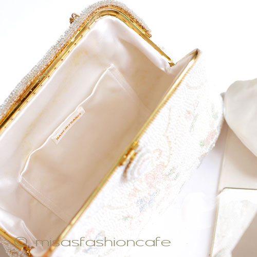 （画像用） ヴィンテージ　バッグ 仏製ビーズ総刺繍お花