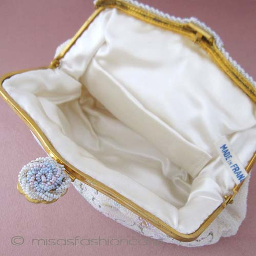 （画像用） ヴィンテージバッグ仏製 ビーズ総刺繍 お花