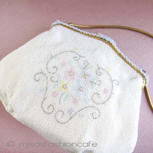 （画像用） ヴィンテージバッグ仏製 ビーズ総刺繍 お花