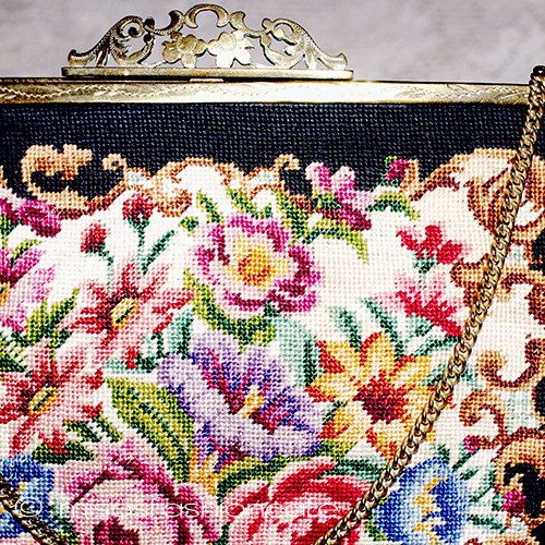 （画像用） アンティークバッグ　刺繍 オーストリア製　プチポアン