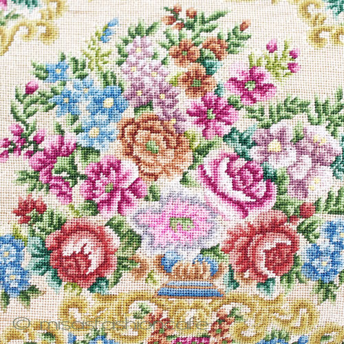 （画像用） ヴィンテージバッグ　 総刺繍お花 プチポアン