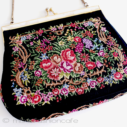 （画像用） アンティークバッグ MOパール　花プチポアン