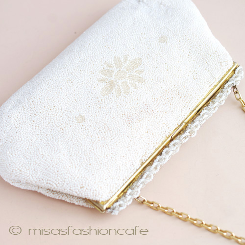 （画像用） ヴィンテージバッグ仏製 ビーズ総刺繍 お花