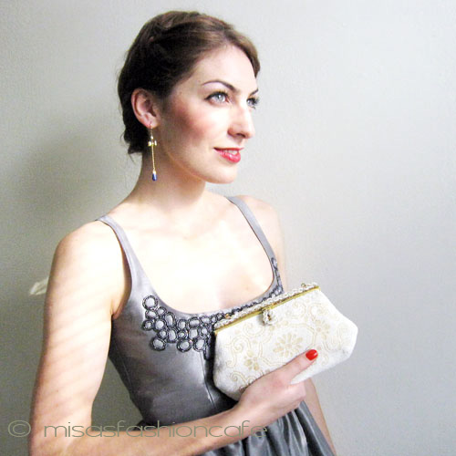 （画像用） ヴィンテージバッグ仏製 ビーズ総刺繍 お花