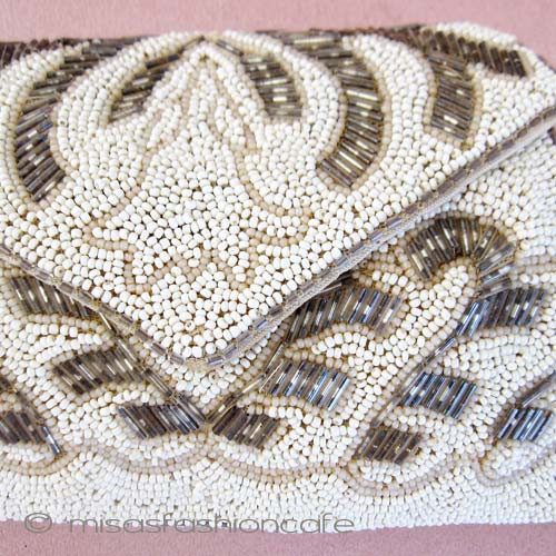 （画像用） アンティーク　バッグ ビーズ刺繍アートデコ