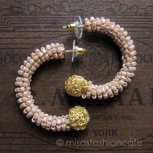Lavish ピアス　 18Kgp フープ・ピンク