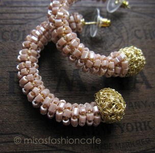 Lavish ピアス　 18Kgp フープ・ピンク