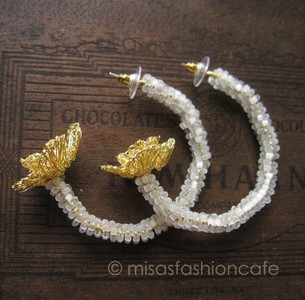 Lavish ピアス　 18Kgp　フラワー・ フープ