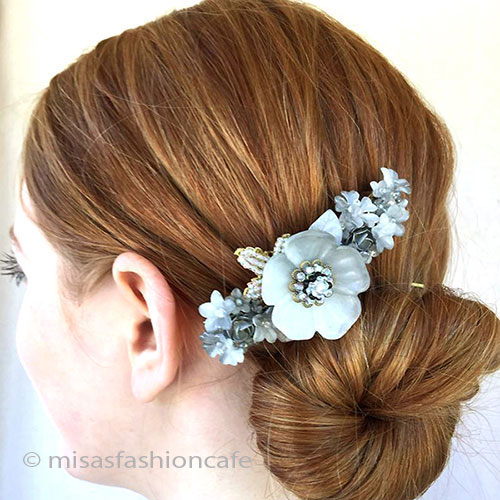 ヘアーバレッタ　再販 お花　フラワーブーケ
