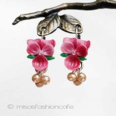 スミレのお花　ピアス
