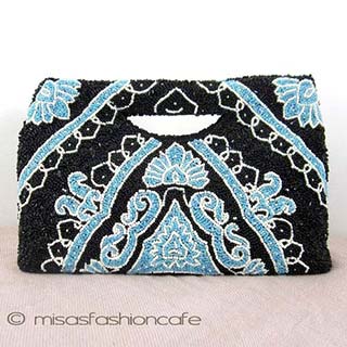 MOYNA モイナ バッグ ブルーレーシー