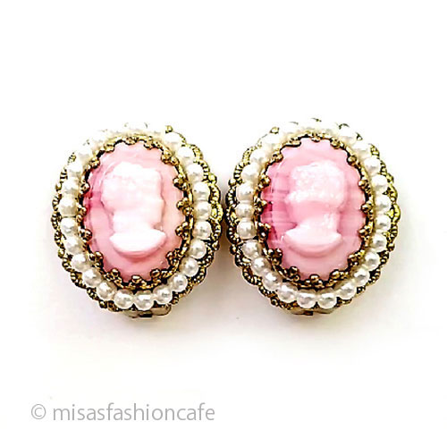 ヴィンテージアクセサリー パール＆ガラスカメオ