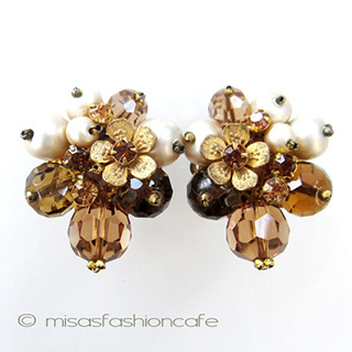 DeMario NY イヤリング お花 バロックパール　