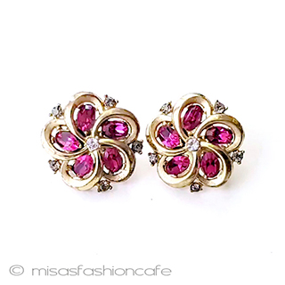 ヴィンテージアクセサリー トリファリ花イヤリング