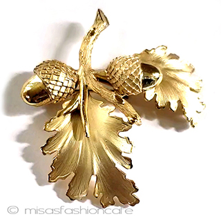 ヴィンテージアクセサリー どんぐり　ブローチ