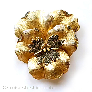 ヴィンテージアクセサリー トリファリ　パンジーの花