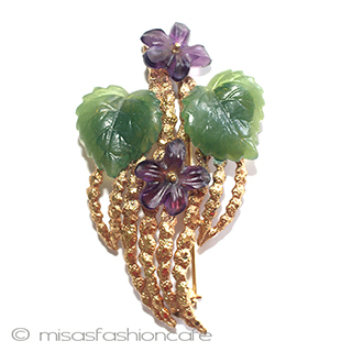 スミレのお花　ブローチ １８ｋｔ　RGP　ドイツ製