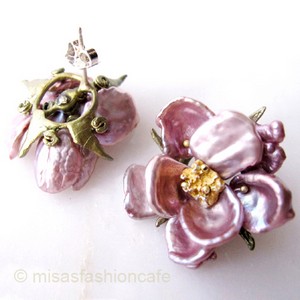 Michaud ピアス 真珠・ケシパールのローズ