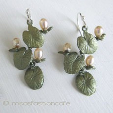 Michaud 真珠 ピアス　 睡蓮の花 再販！