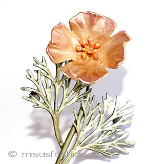 マイケルミショーブローチ 真珠ポピーの花　再販！