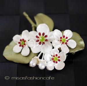 マイケルミショーブローチ 真珠　梨の花　再販
