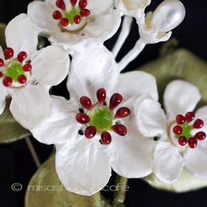 マイケルミショーブローチ 真珠　梨の花　再販