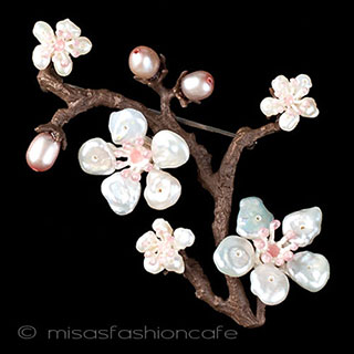 マイケルミショーブローチ ケシパール　真珠の桜