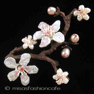 マイケルミショーブローチ ケシパール　真珠の桜